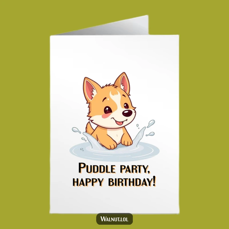 Free Printable Birthday Card: Funny Dog Splashing Design for a Wild Celebration