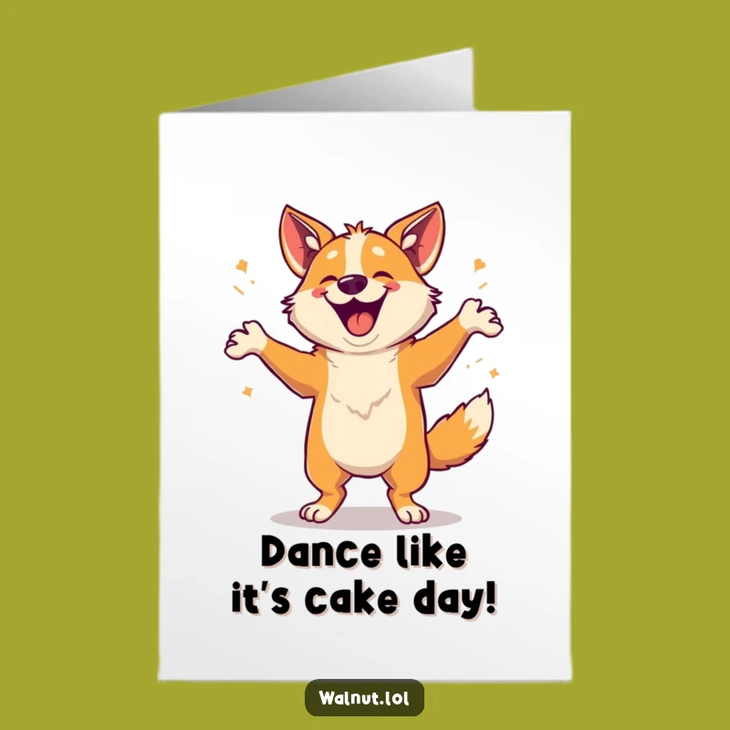 Free Printable Birthday Card: Happy Dance Dog Humor Downloadable Greeting