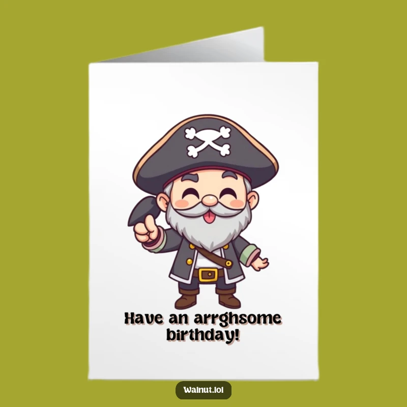 Free Printable Birthday Card: Pirate Arrgh!, Roaring Downloadable Funny Gift