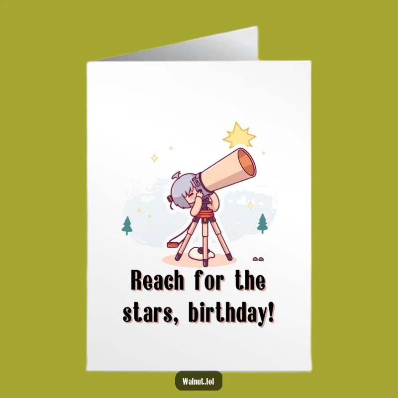 Free Printable Funny Birthday Card: Star Gazer Character, Wishing on a Star, Downloadable Gift