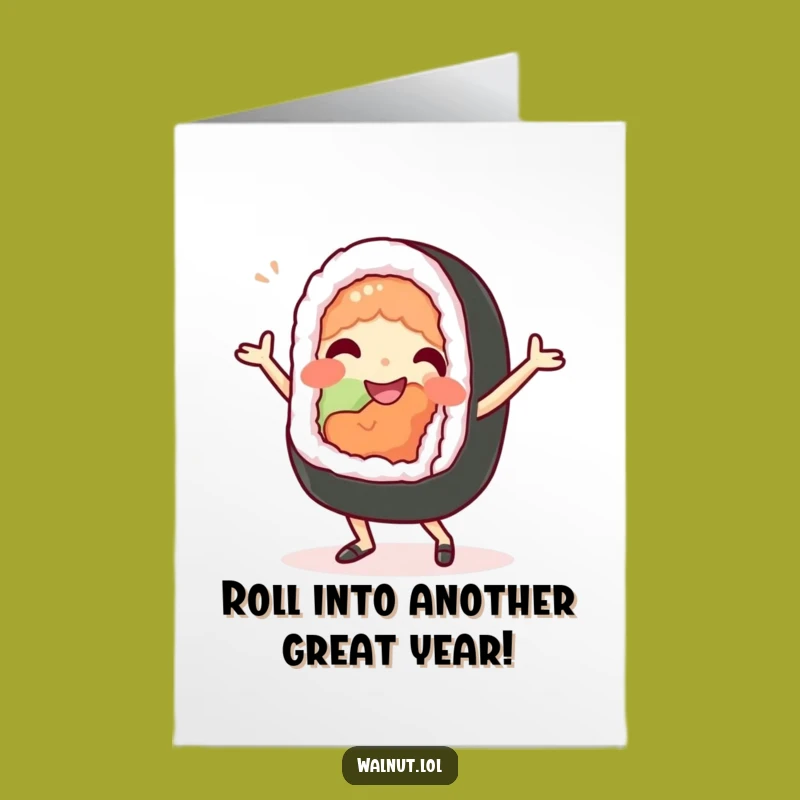 Free Printable Funny Birthday Card Sushi Dancer Downloadable for a Joyful Celebration