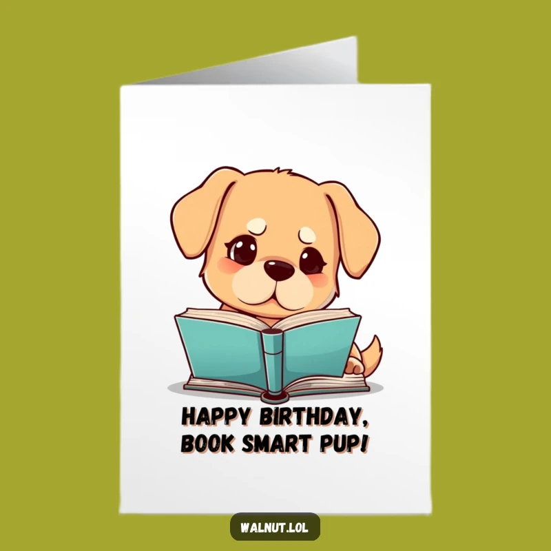 Free Printable Dog Study Card: Funny Birthday Brainiac Greetings!