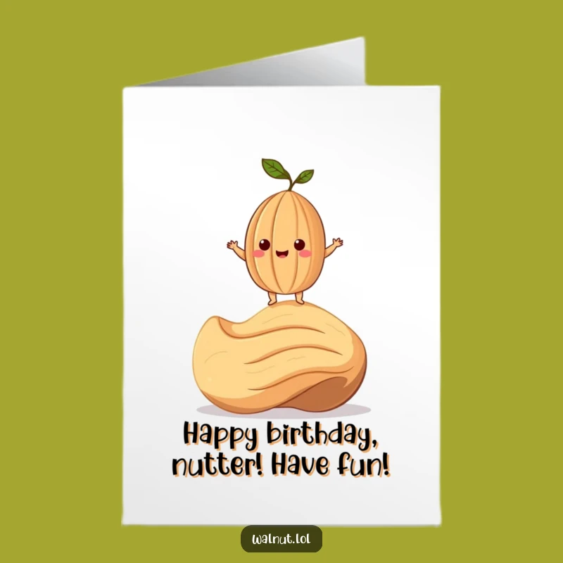 Free Printable Birthday Card: Nutty Balance! Humorous Downloadable Gift