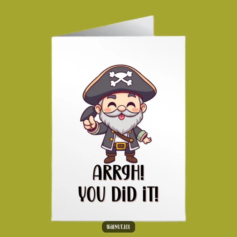 Free Printable Congrats Card: Pirate Arrgh!, Bold Downloadable Gift