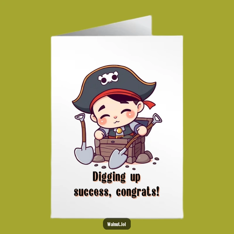 Free Printable Pirate Congrats Card - DIY Treasure Discovery Downloadable Gift