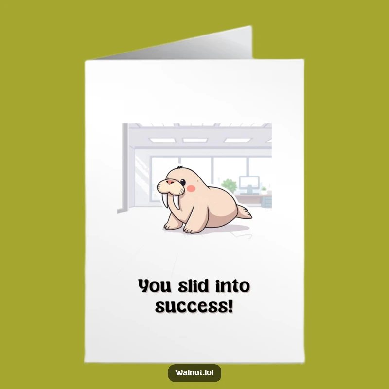 Free Printable Congrats Card: Amusing Walrus, Ideal Downloadable Gift