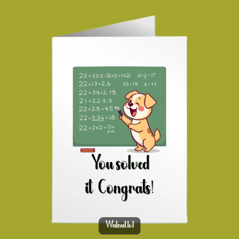 Free Printable Congrats Card: Clever Dog Math Whiz - Downloadable & Print at Home