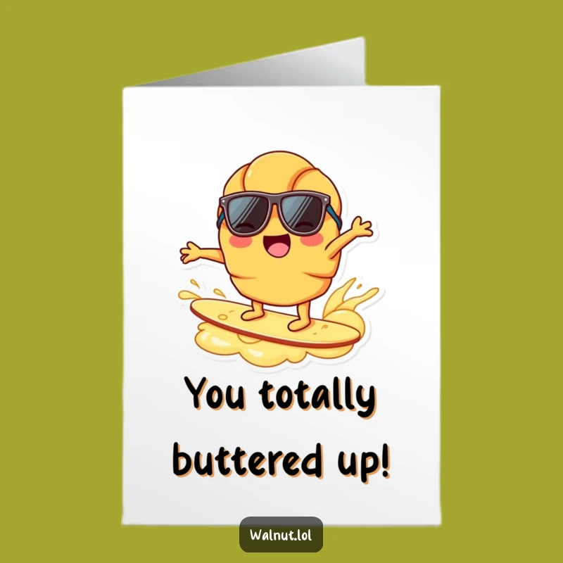 Free Printable Congrats Card: Croissant's Awesome Butter Surf!