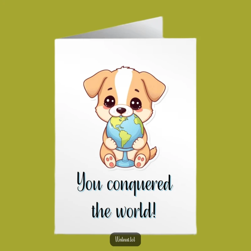Free Printable Congrats Card: Dog's Global Wisdom for Achievements