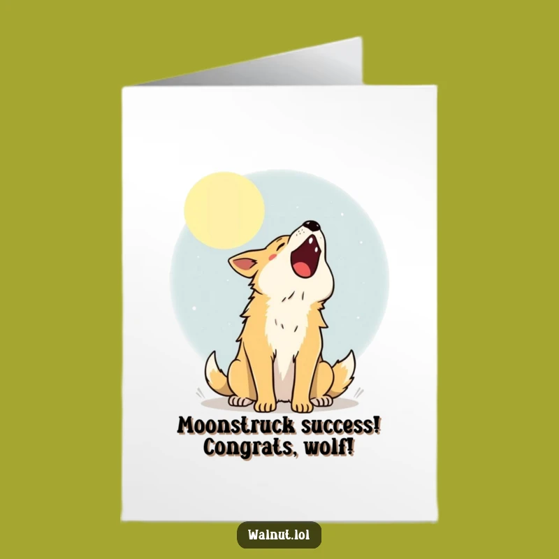 Free Printable Congrats Card: Joyful Howling Dog Humor Downloadable Greeting