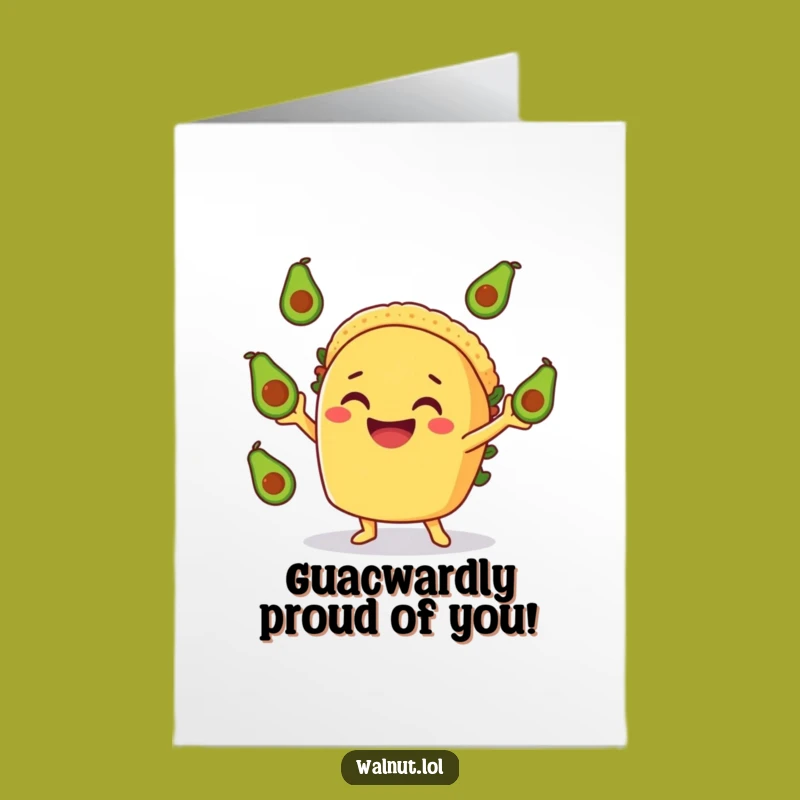 Free Printable Congrats Card: Juggling Taco for a Hilarious Downloadable Gift