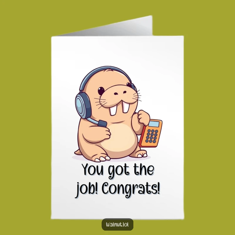 Free Printable Congrats Card: Walrus Boss, Ideal Downloadable Gift