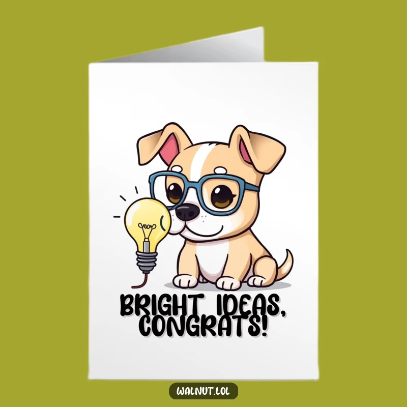 Free Printable Congrats Dog Card: Genius Win Funny Downloadable Gift