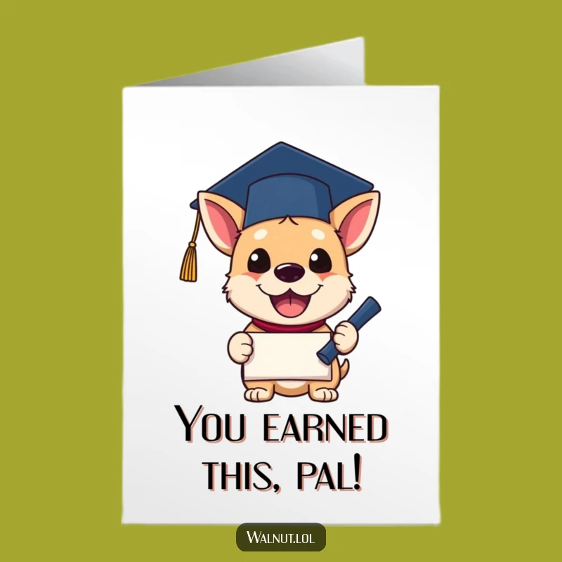 Free Printable Congrats Dog Card: Graduate Paws Funny Downloadable Gift