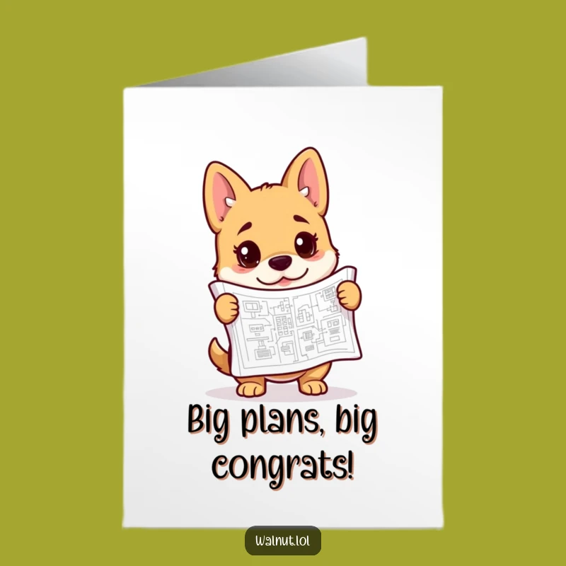 Free Printable Dog Blueprint Card - Hilarious Congrats Downloadable DIY Gift