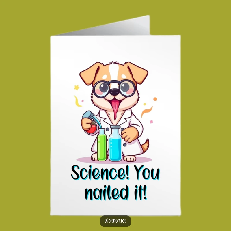 Free Printable Dog Lab Congrats Card - Hilarious Science Downloadable DIY Gift