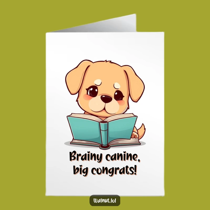 Free Printable Dog Study Card: Congrats on Finishing Your Book!