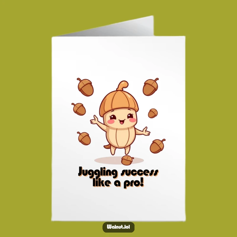 Free Printable Congrats Card: Juggling Walnut Funny Downloadable Gift for Skillful Wins!