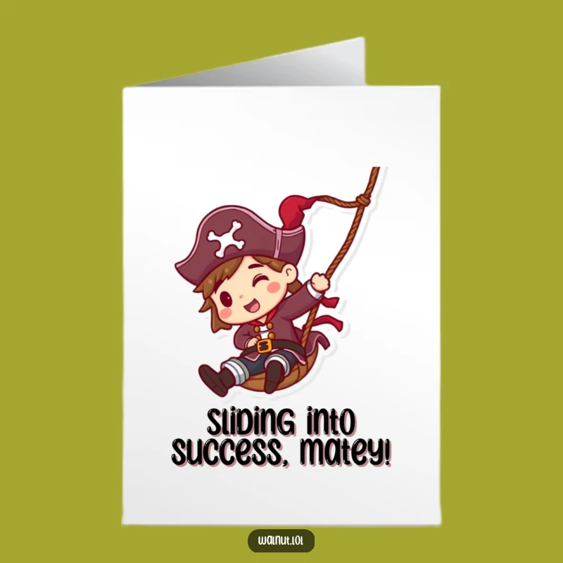 Free Printable Pirate Slide Congrats Card - DIY Achievement Downloadable Gift