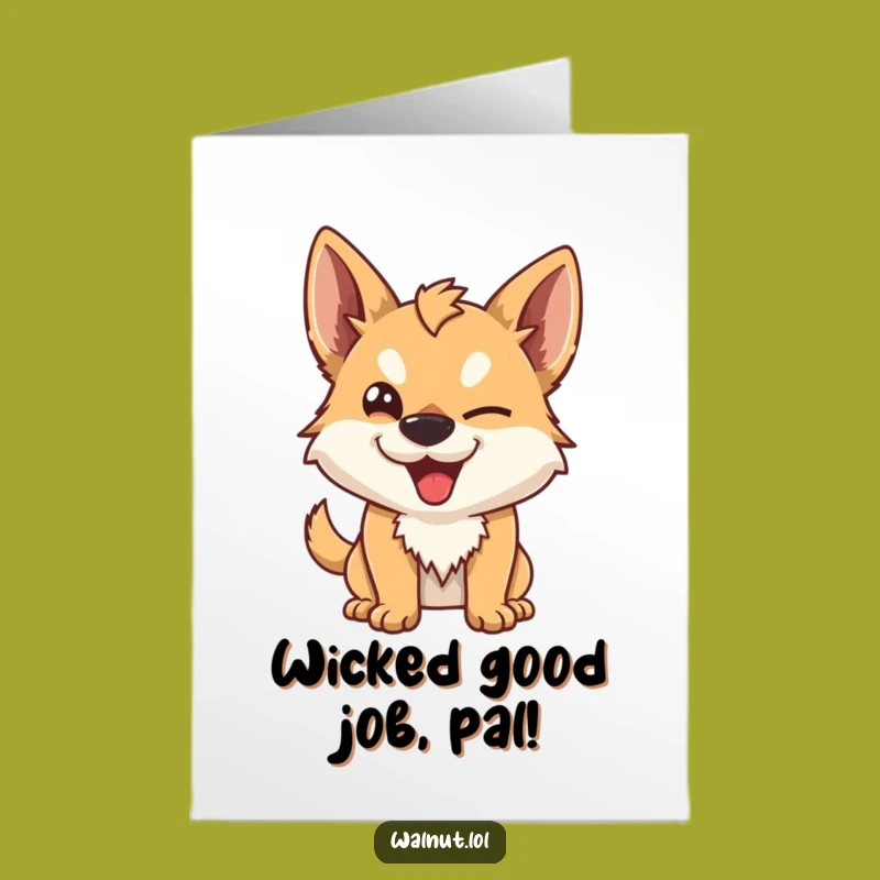 Free Printable Congrats Dog Card: Winking Success Funny Downloadable Gift