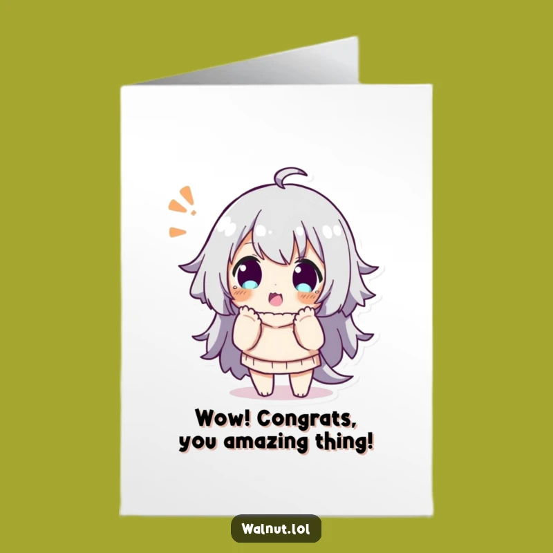 Free Printable Congrats Card: Surprised Character - Humorous Downloadable Gift