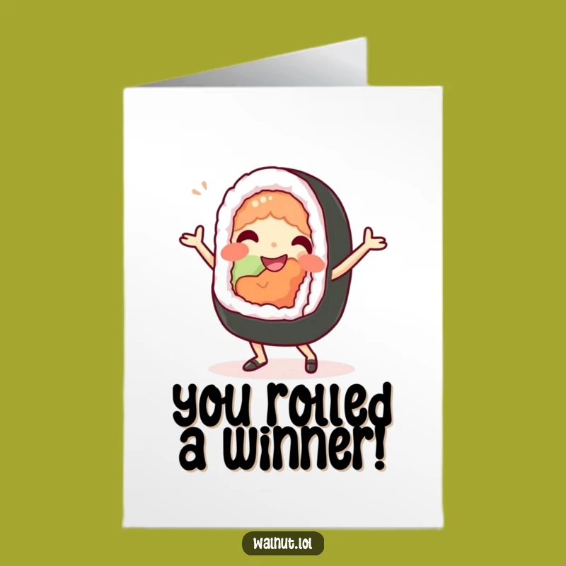 Free Printable Funny Congrats Card Sushi Dancer Downloadable for Celebrating Success