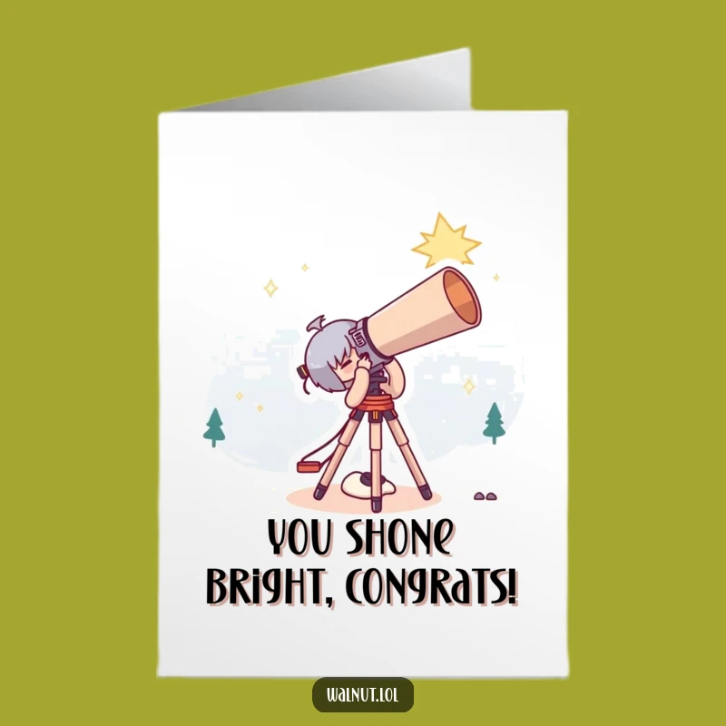 Free Printable Congrats Card: Star Gazer Character Reaches New Heights, Downloadable Gift