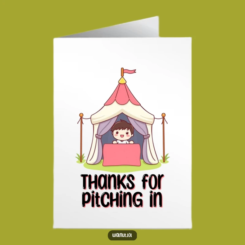 Free Printable Thank You Card: Grateful Camper Character, Happy Trails Thanks, Downloadable Gift