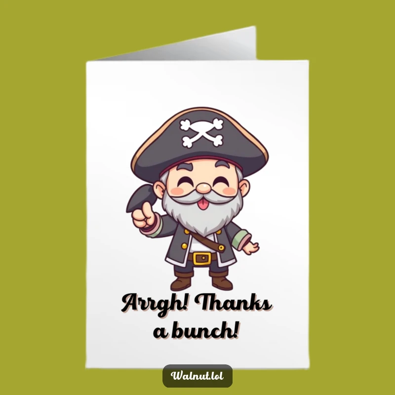 Free Printable Thank You Card: Pirate Arrgh!, Grateful Downloadable Gift