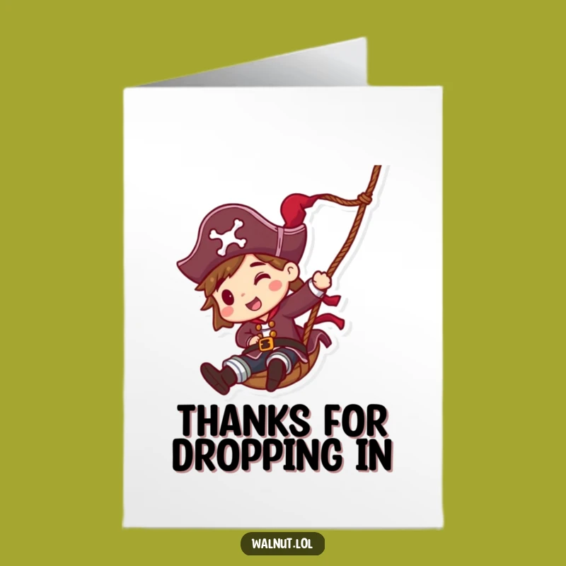 Funny Free Printable Pirate Thank You Card - DIY Appreciation Downloadable Gift