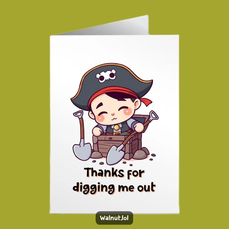 Funny Free Printable Pirate Thank You Card - DIY Appreciation Downloadable Gift