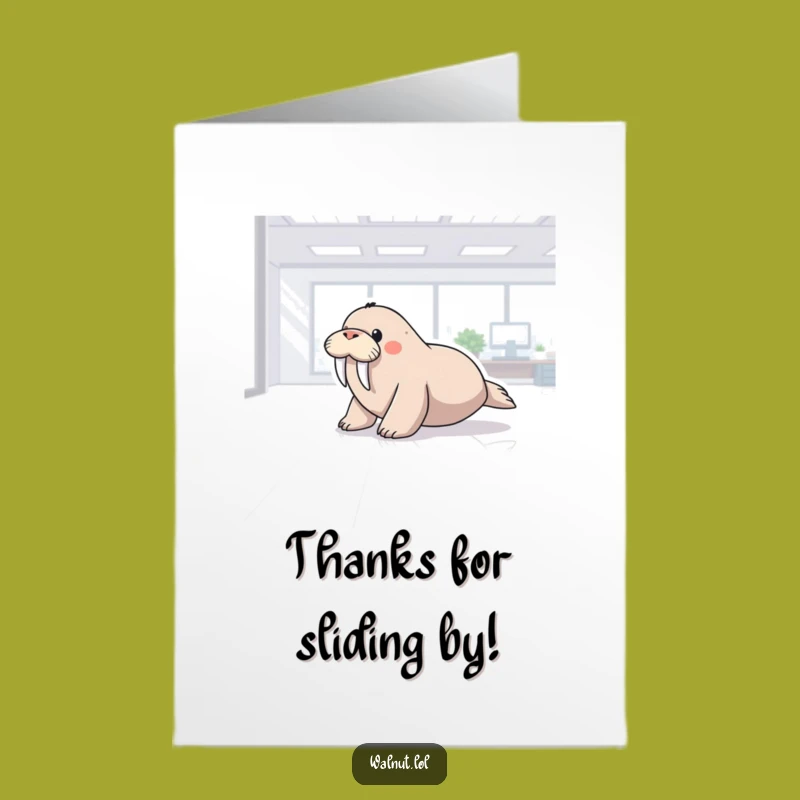 Free Printable Thank You Card: Slippery Walrus, Perfect Downloadable Gift