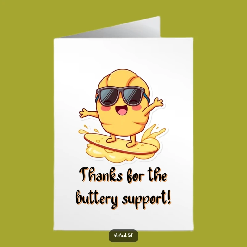 Free Printable Thank You Card: Croissant's Cool Butter Wave Thanks!