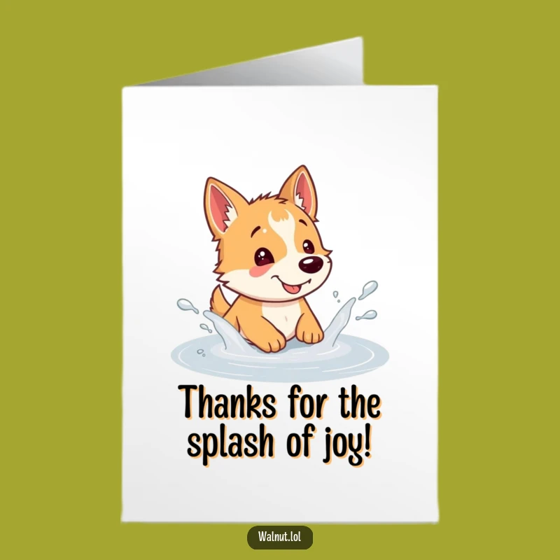 Free Printable Thank You Card: Funny Dog Splashing Design to Show Appreciation