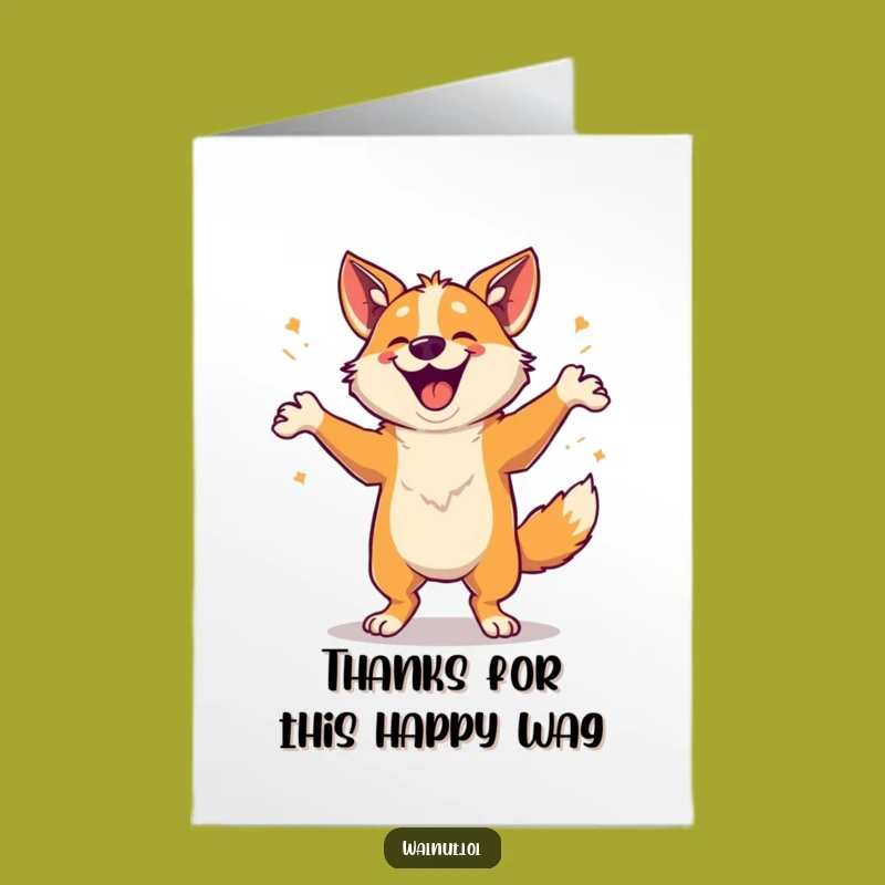 Free Printable Thank You Card: Happy Dance Dog Humor Downloadable Greeting