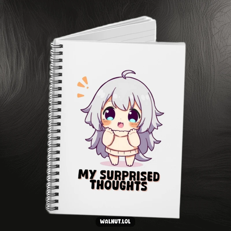 Funny notebook with a character striking a playful, surprised pose, perfect for notes, ideas, and capturing reactions.