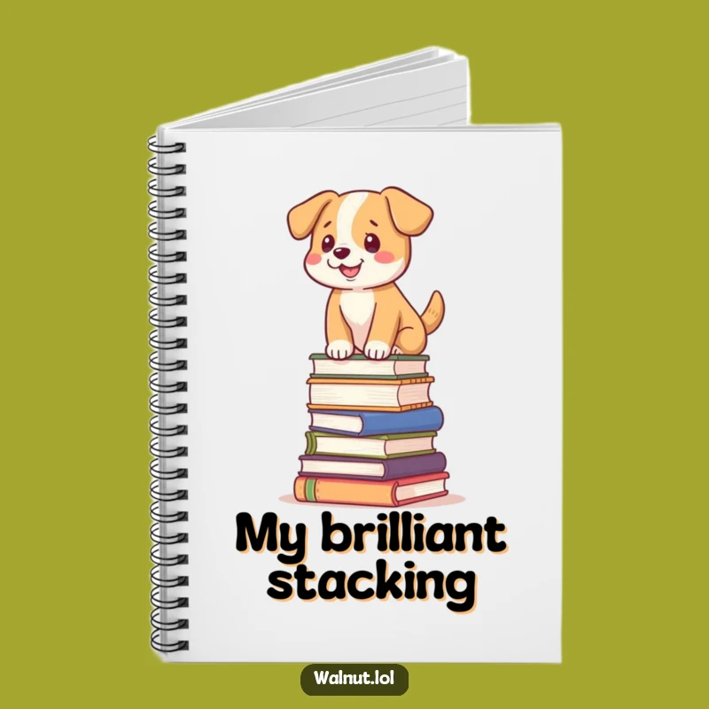 Funny Dog Book Stack Notebook: Jot Down Ideas with Literary Flair