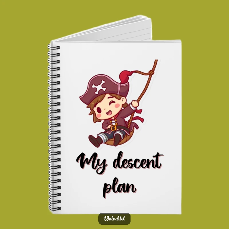 Funny Pirate Rope Slide Notebook - Action Journal, Perfect Funny Gift