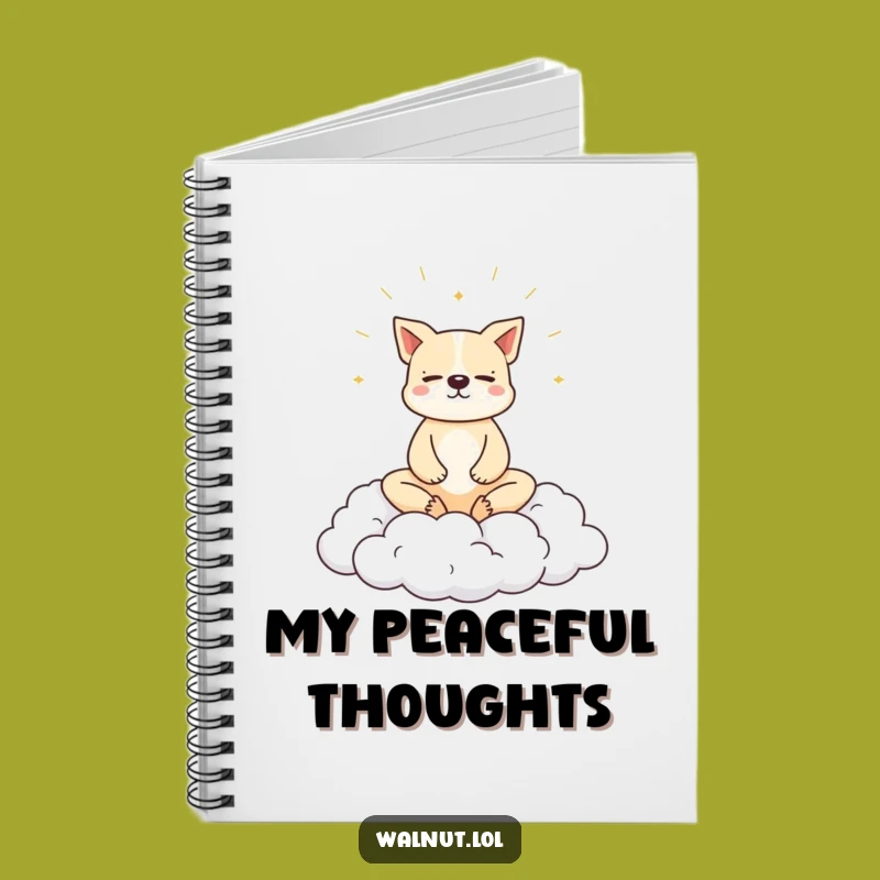 Funny Dog Cloud Meditation Notebook: Journal Your Peaceful Thoughts