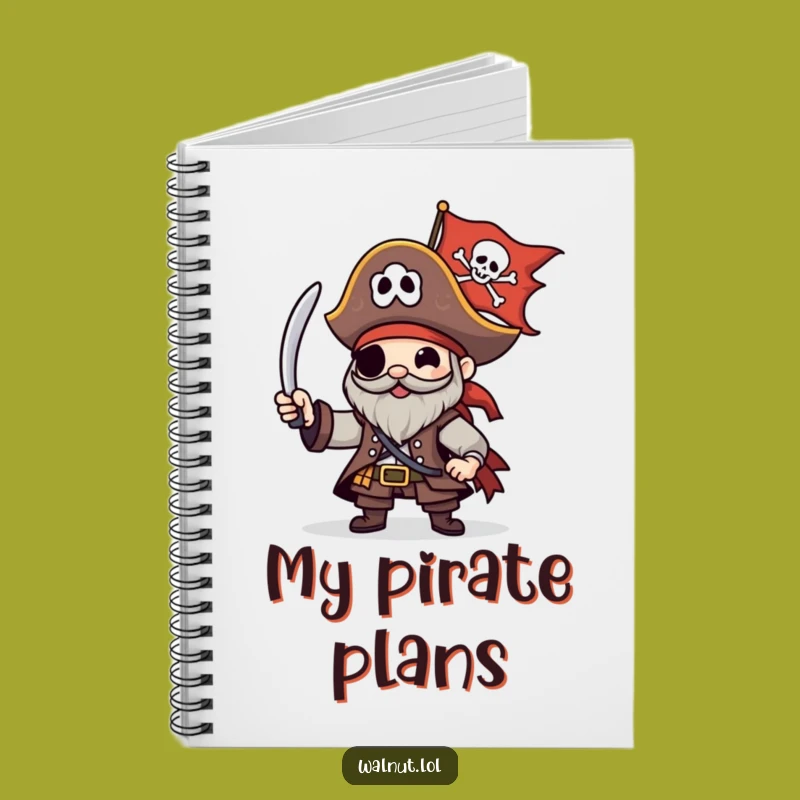 Funny Pirate Jolly Roger Notebook: Logbook for Your Adventures, Great Funny Gift