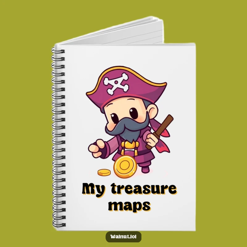 Funny Pirate Gold Coin Notebook: Log Your Treasures, Great Funny Gift