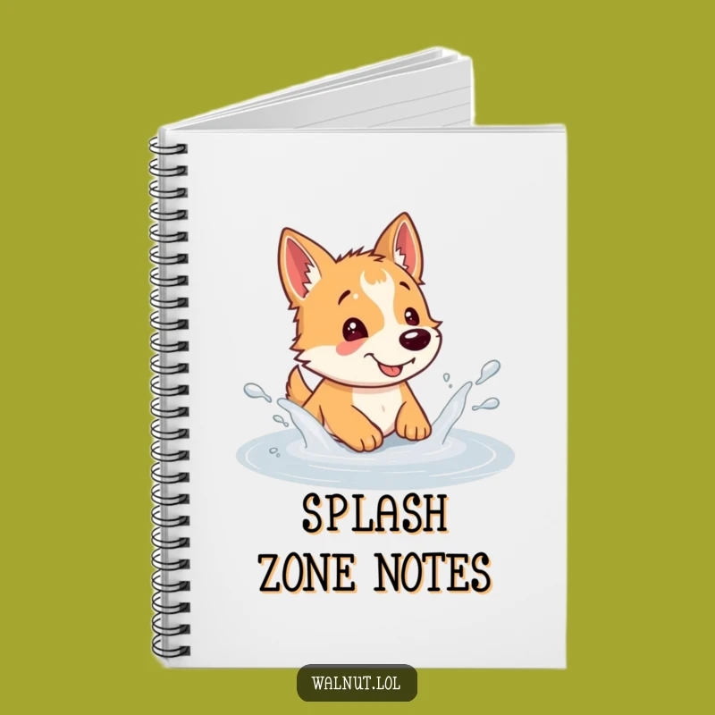 Funny Dog Puddle Splash Notebook: Jot Down Ideas with Joy, Great Gift!