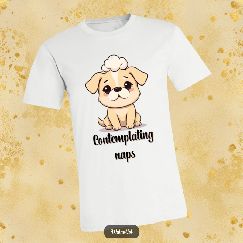 Funny dog t-shirt with a dog in a bubble of profound thought, great for philosophical humor.