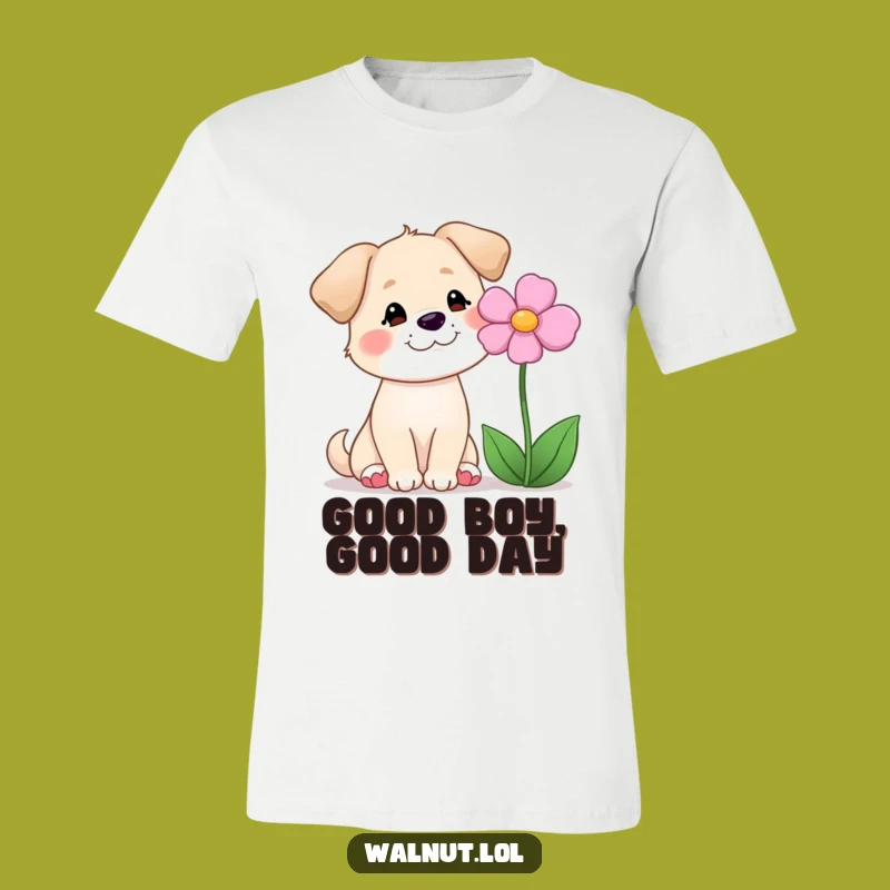 Funny Dog Flower Smile T-Shirt: Wear Your Love for Dogs and Nature