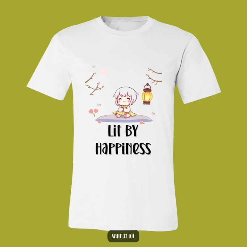Funny Twinkling Lantern T-Shirt: Wear Your Inner Peace with a Happy Character