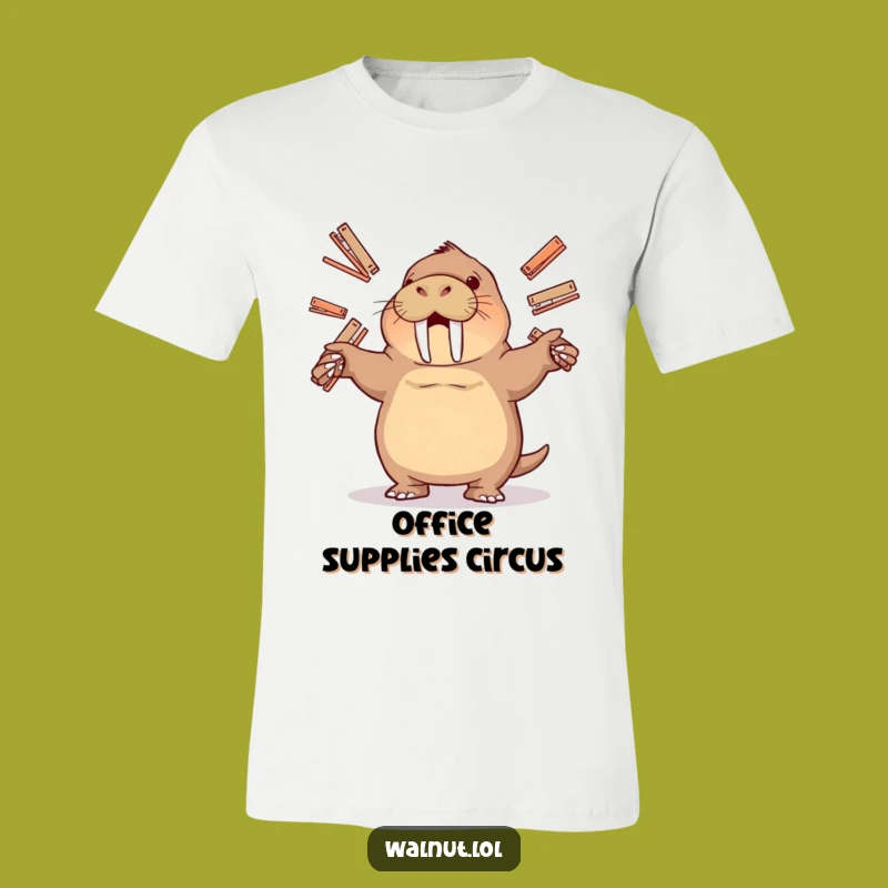 Funny Juggling Walrus T-Shirt: Wear Your Office Chaos with Pride