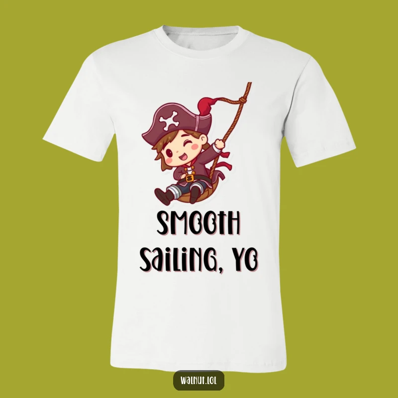 Funny Pirate Rope Slide T-Shirt - Action Character Tee, Great Funny Gift