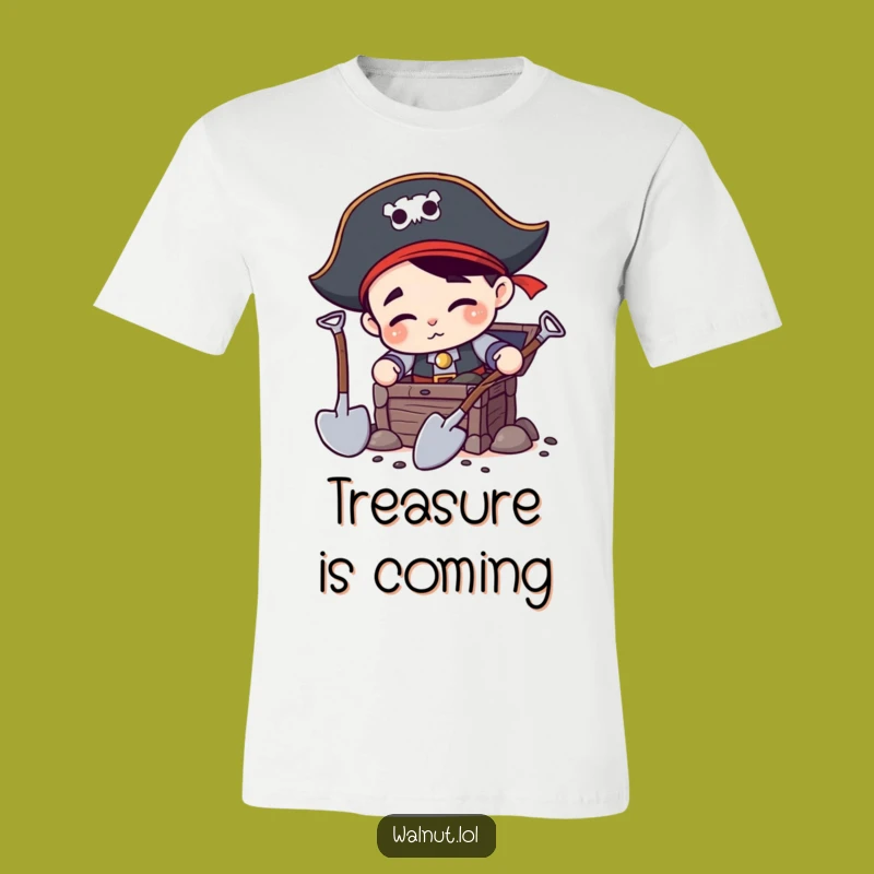 Funny Pirate Digging T-Shirt - Treasure Hunter Character Tee, Great Funny Gift