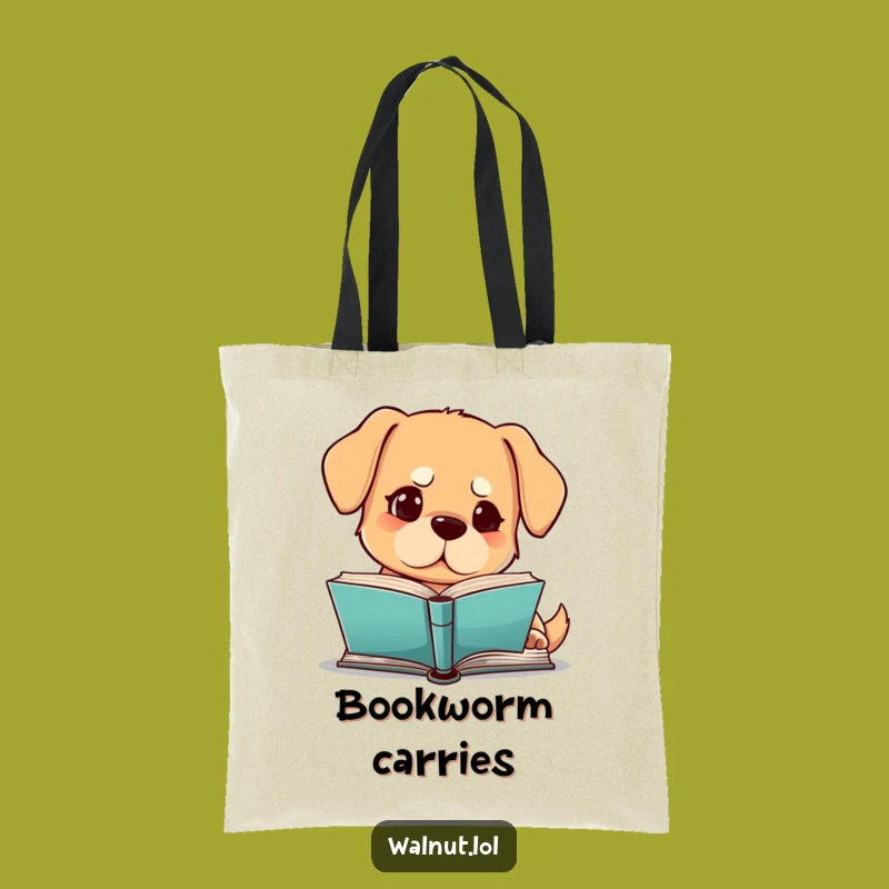 Funny Dog Reading Tote Bag: Carry Your Knowledge, Your Go-To Funny Gift!