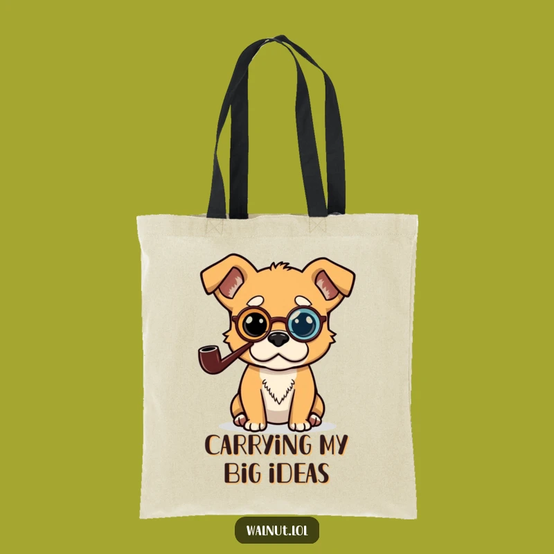 Funny Pipe Dog Tote Bag: Carry Your Brilliance in Style Gift for Scholars